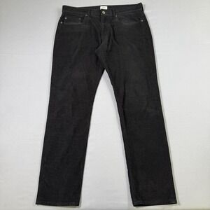 J. Crew 484 Corduroy Pants Mens 32x30 (Measures 34W) Black Slim Fit Straight Leg